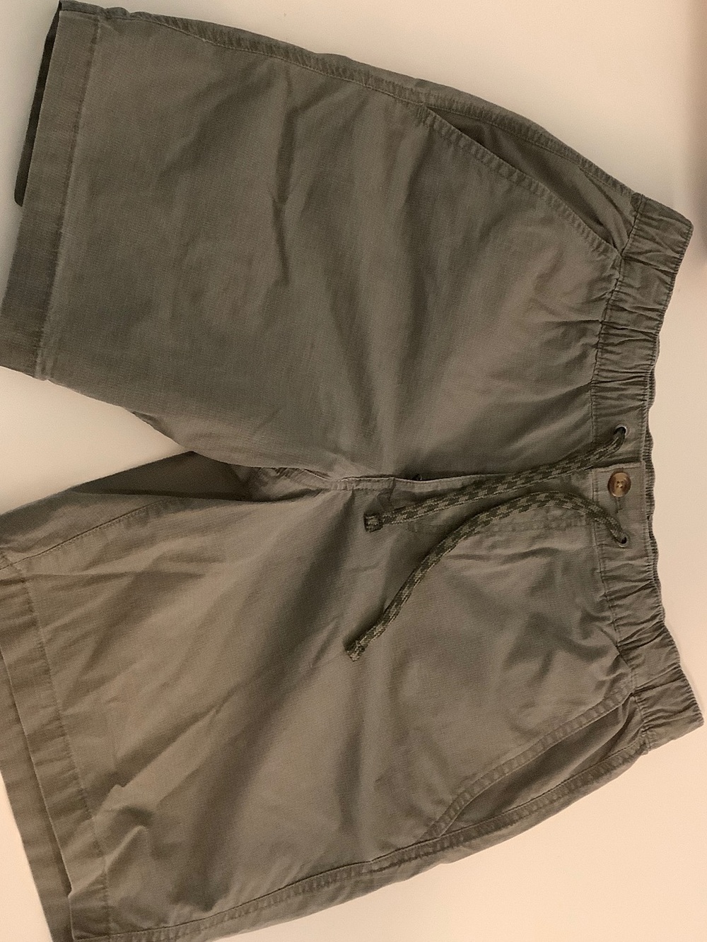 Men's Olive Green Casual Drawstring Shorts